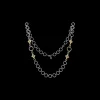 ALTERNATING CIRCLE AND CROSS LINK NECKLACE