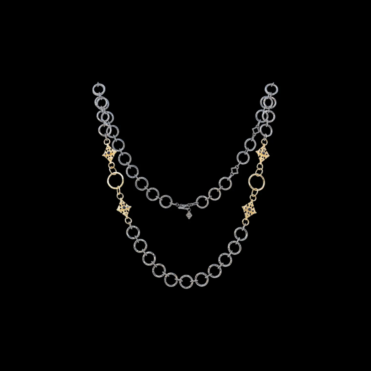 ALTERNATING CIRCLE AND CROSS LINK NECKLACE