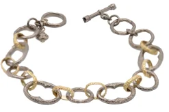 ALTERNATING TEXTURED CHAIN LINK BRACELET