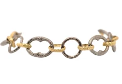 ALTERNATING TEXTURED CHAIN LINK BRACELET