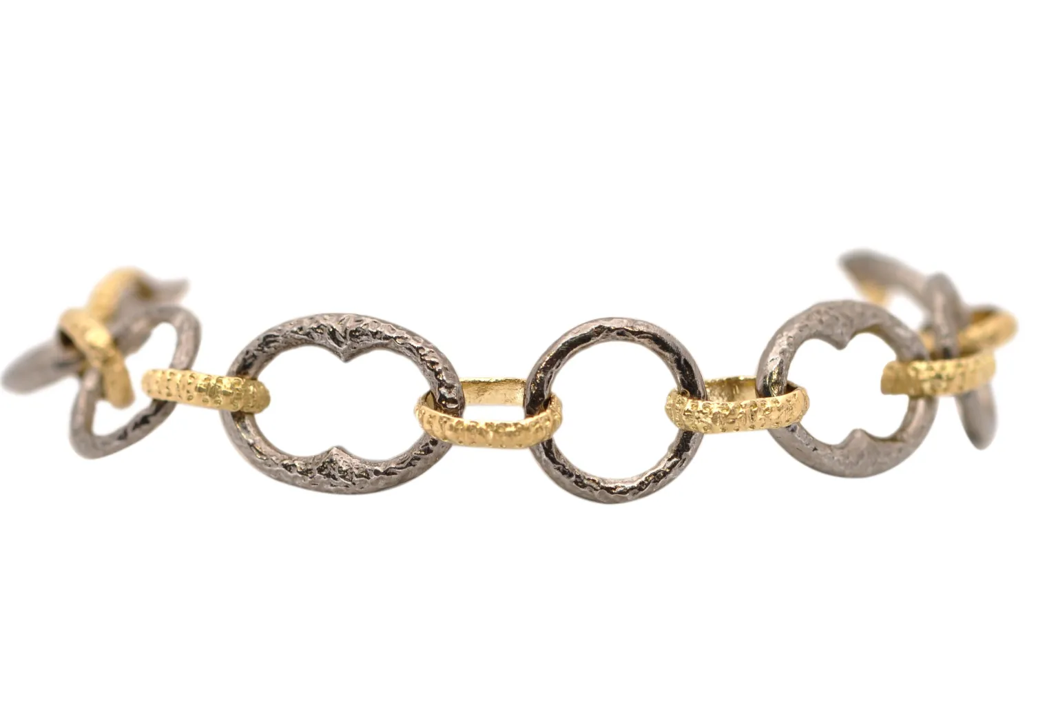 ALTERNATING TEXTURED CHAIN LINK BRACELET
