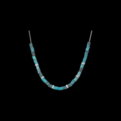 ARTIFACT TEAL PATINA CYLINDER NECKLACE