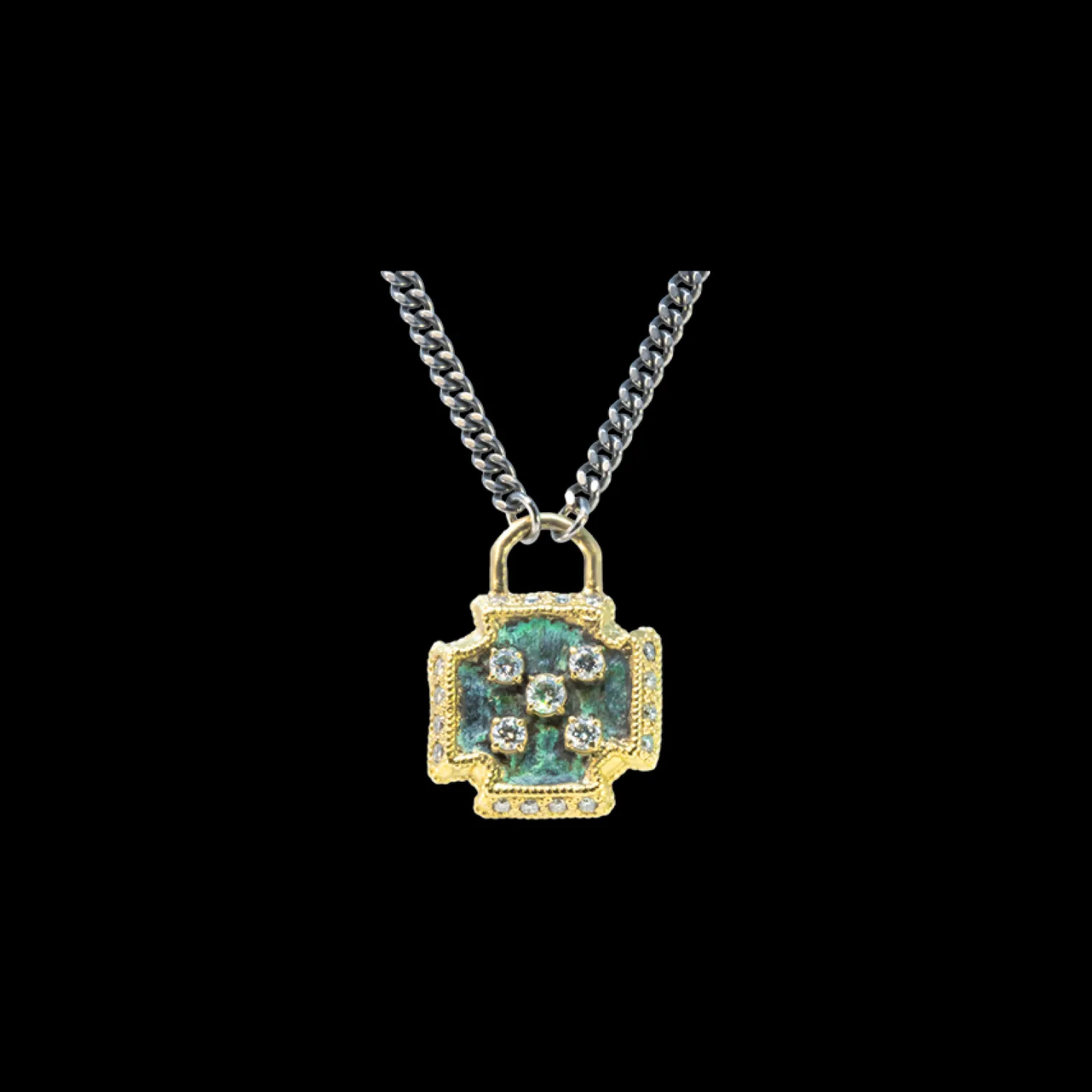 18" ARTIFACT TEAL PATINA NECKLACE