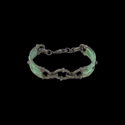 ARTIFACT  TEAL PATINA SILVER LOBSTER CLASP  TEXTURED BRACELET