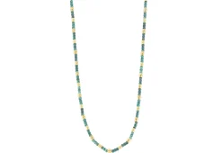 28" ARTIFACT TEAL PATINA WITH GOLD COMPONENTS NECKLACE