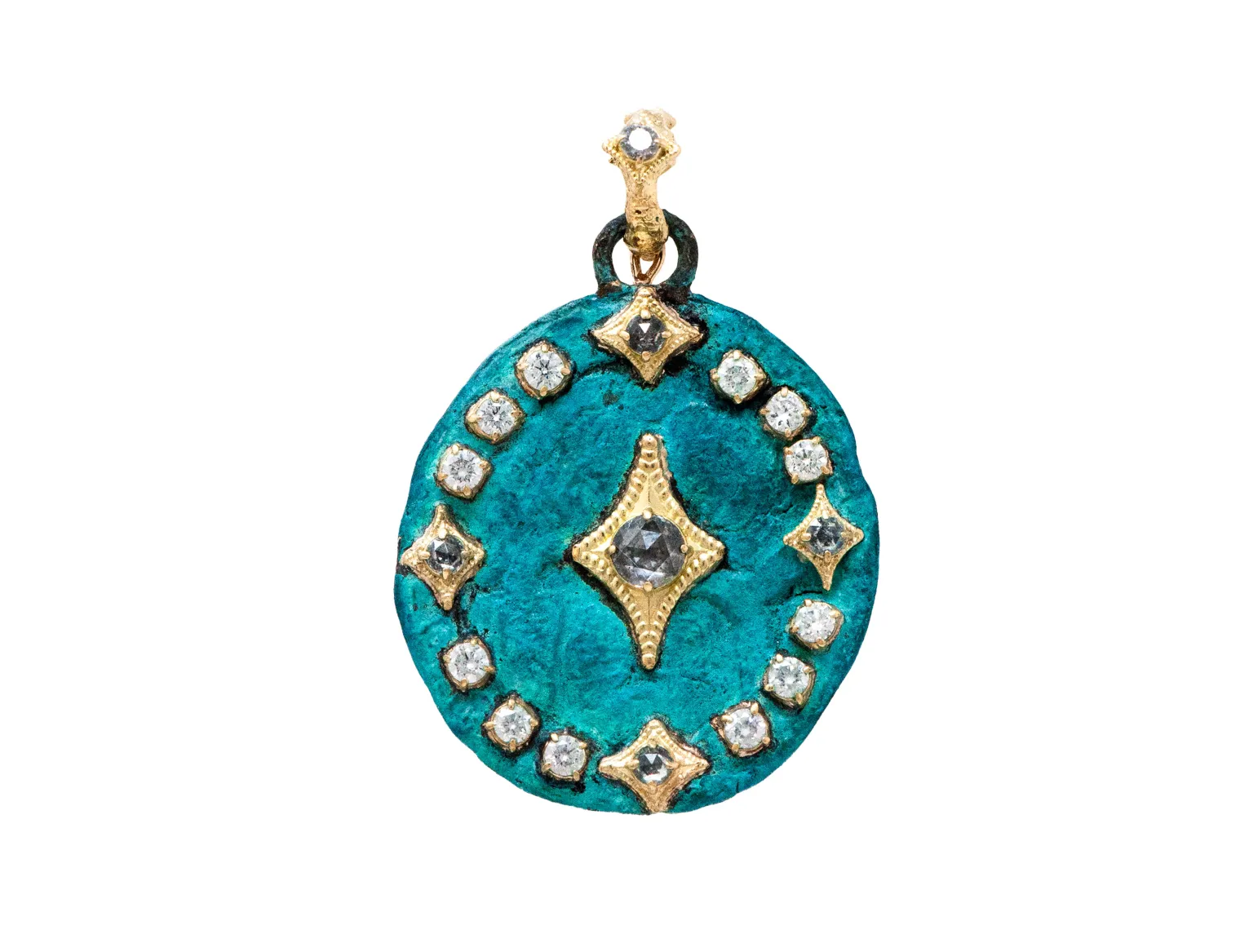 ARTIFACT TEAL PATINA WITH GREY AND WHITE DIAMONDS ENHANCER
