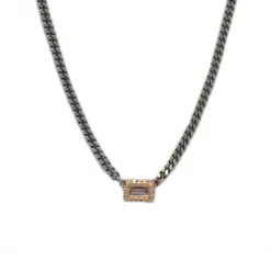16.5" BAGUETTE PEACH MORGANITE NECKLACE