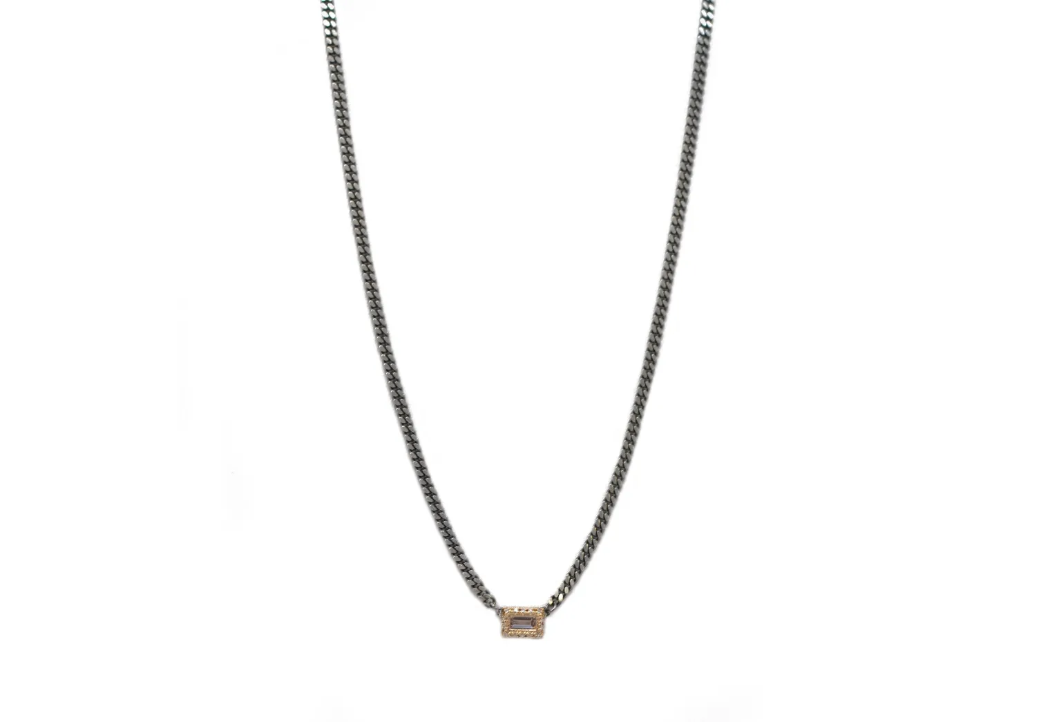 16.5" BAGUETTE PEACH MORGANITE NECKLACE