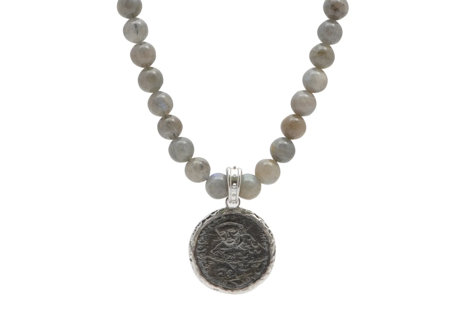 Beaded Monk Medallion Necklace