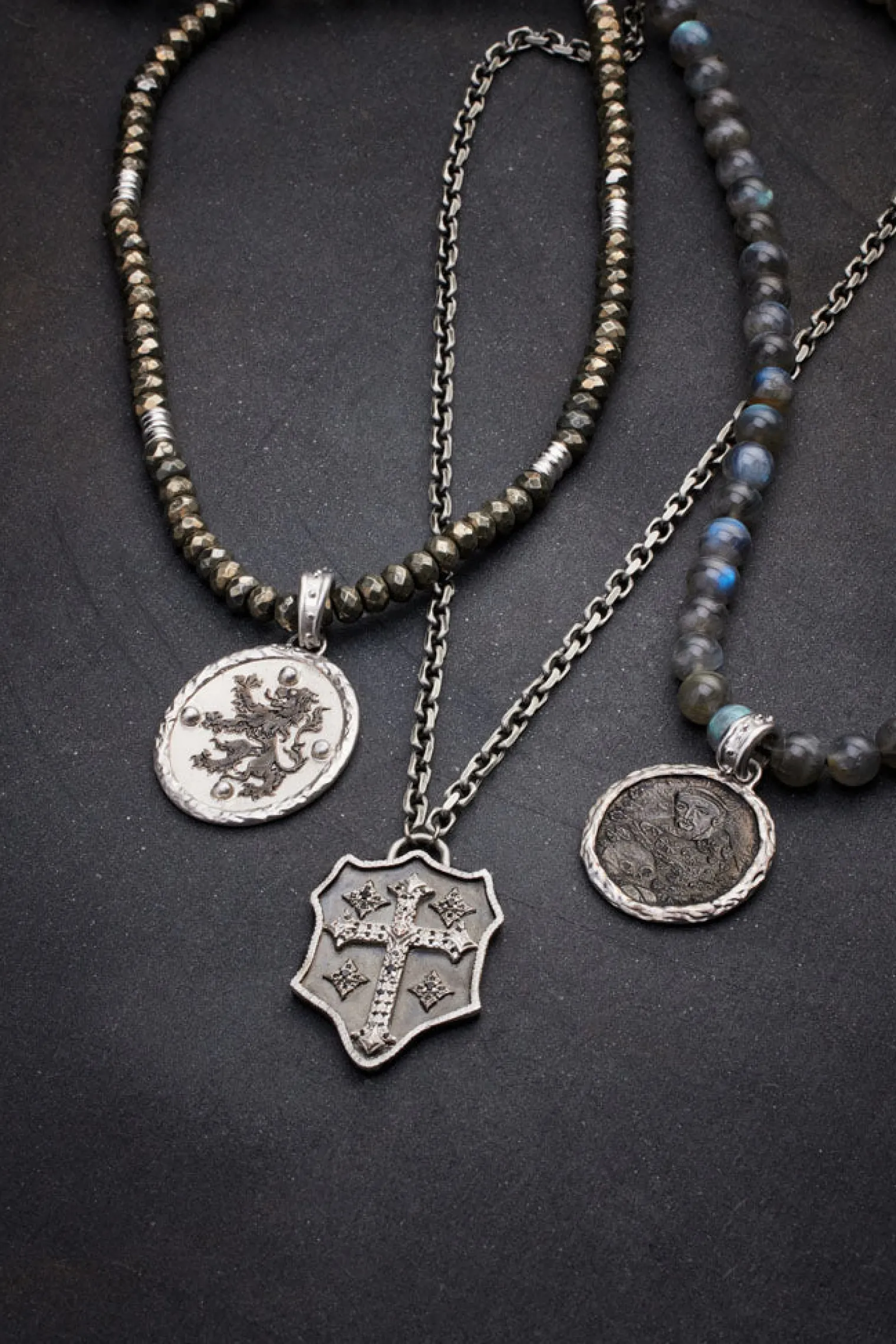 Beaded Monk Medallion Necklace