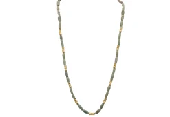 18" BEADED NECKLACE WITH ANCIENT TURQUOISE AFGHANI
