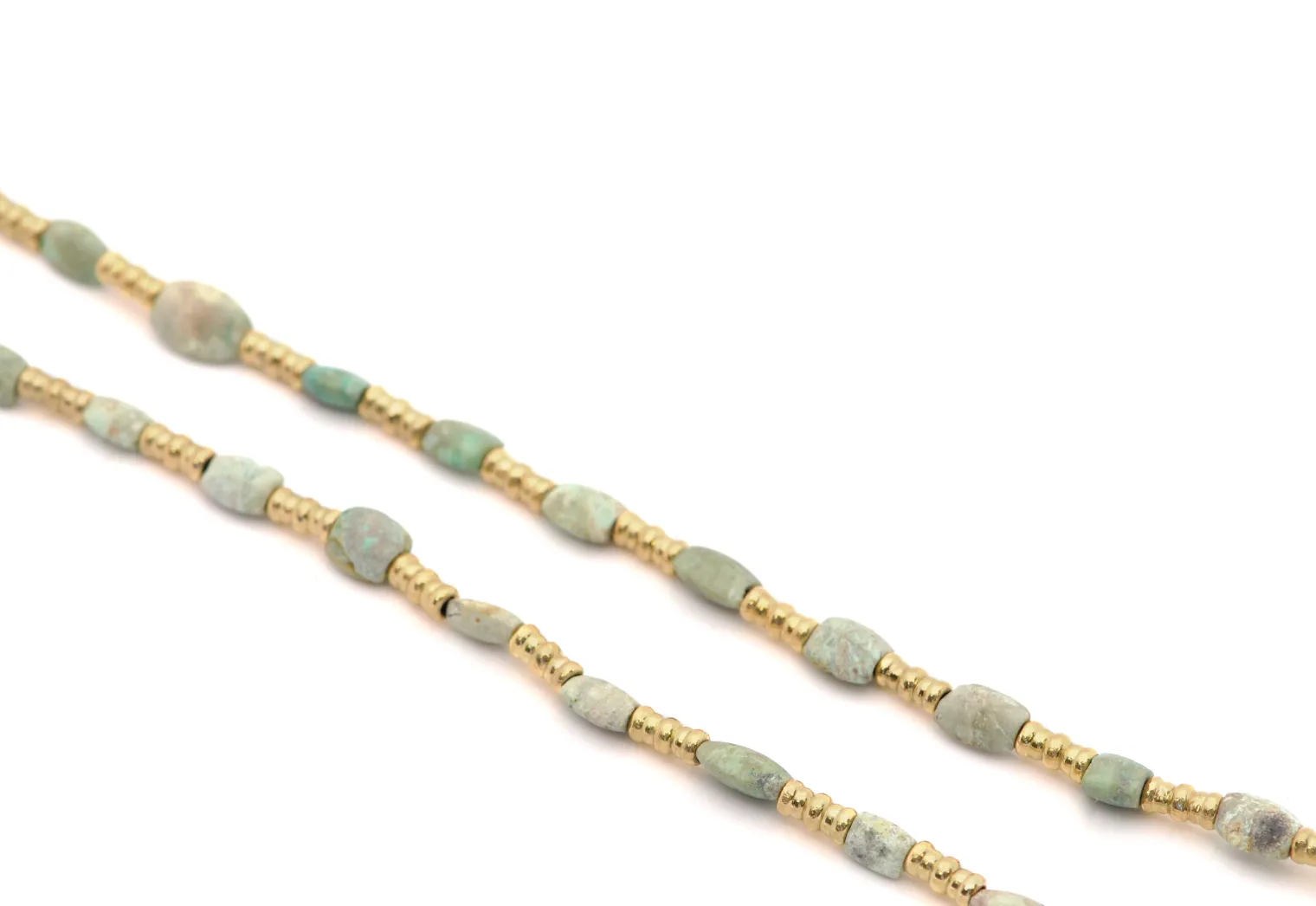 20" BEADED NECKLACE WITH ANCIENT TURQUOISE AFGHANI