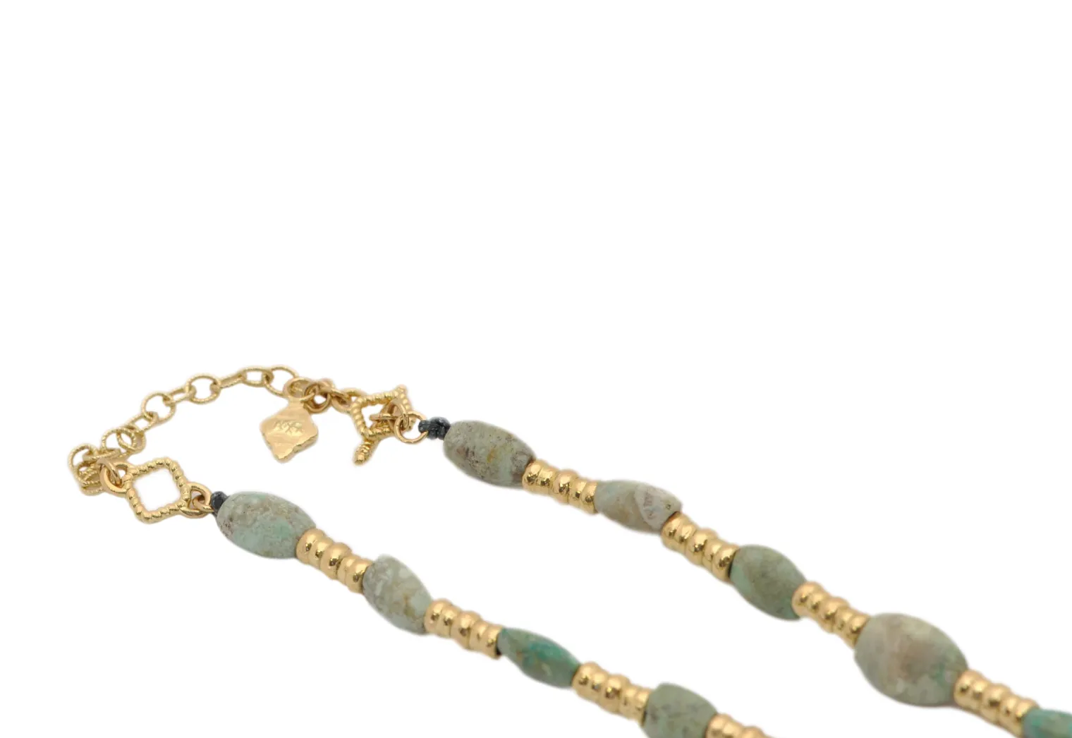 20" BEADED NECKLACE WITH ANCIENT TURQUOISE AFGHANI