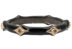BLACK ENAMEL STACK BAND RING