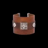 BLACK  SAPPHIRE CROSS DOUBLE LEATHER PULL BRACELET