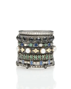 Black Spinel Stack Ring