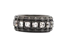 Black Stack w/Morganite Stations Ring