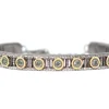 Blue Grey Sapphire Stations Kick Cuff Bracelet