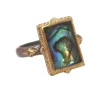 BLUE MOTHER OF PEARL CRIVELLI DUSTY ROSE COCKTAIL RING
