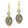 BLUE MOTHER OF PEARL ON CRIVELLI DROP EARRINGS
