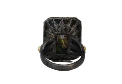 BLUE MOTHER OF PEARL STATEMENT RING