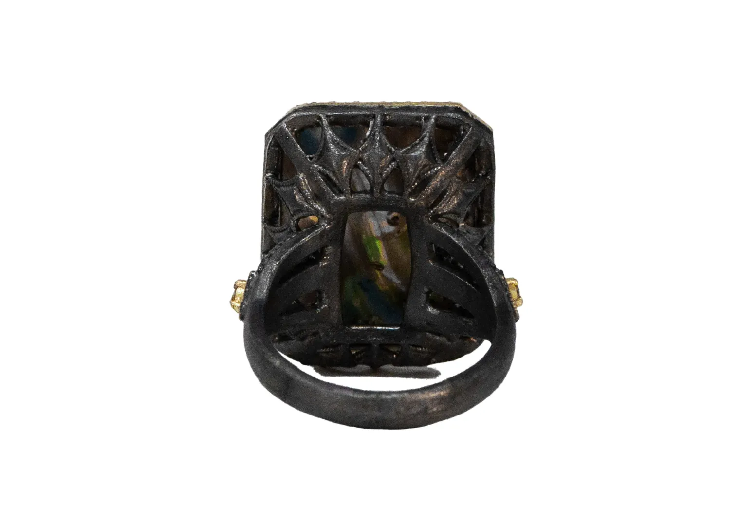 BLUE MOTHER OF PEARL STATEMENT RING