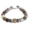 BOTSWANA AGATE BEADED PULL BRACELET