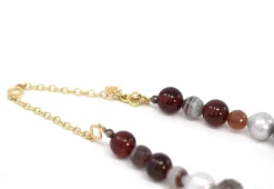 Botswana Agate, Pearls, and Garnet Beaded Necklace