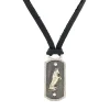 Bull Shield Pendant Leather Necklace