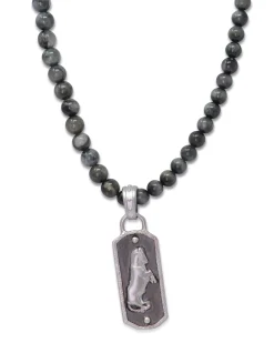 Bull Shield Pendant on Beaded Necklace