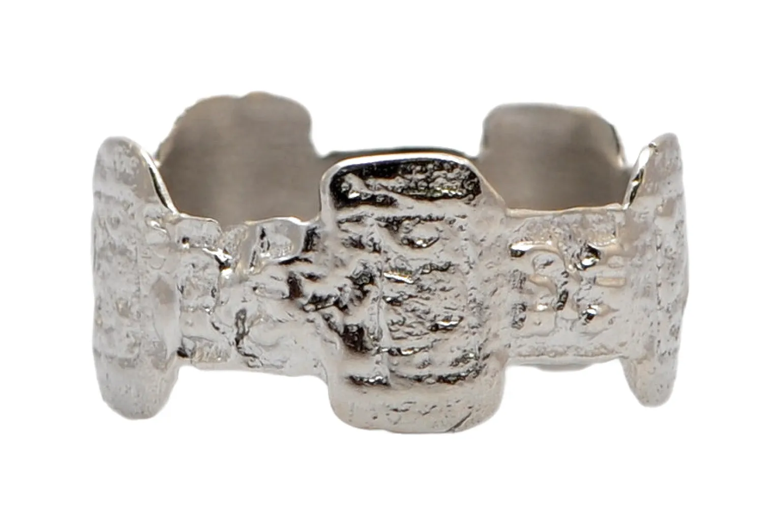 Carved Artifact Wide Band Ring