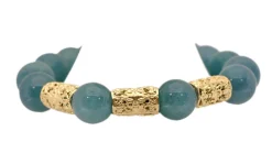 CARVED GOLD AND AVENTURINE PULL BRACELET