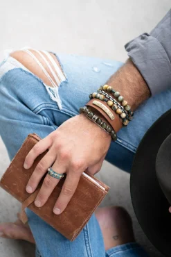 Chain and Tiger Eye Beaded Bracelet