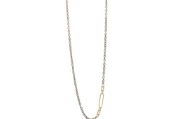 31" CHAIN LINK NECKLACE WITH DOUBLE-SIDED PAPERCLIP