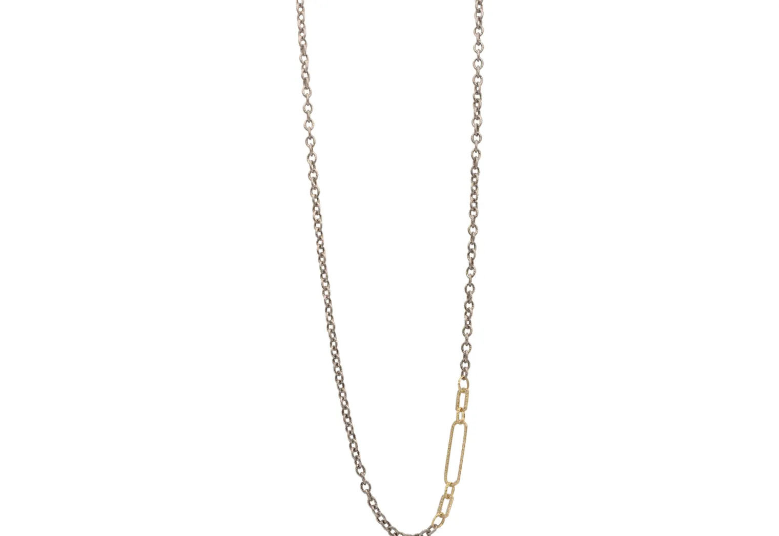 31" CHAIN LINK NECKLACE WITH DOUBLE-SIDED PAPERCLIP