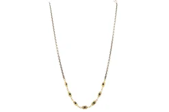 17.5" CHAIN LINK NECKLACE WITH CARVED SCROLL STATIONS