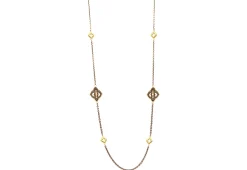 36" CHAIN LINK NECKLACE WITH 6 SCROLL STATIONS