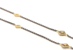 36" CHAIN LINK NECKLACE WITH  6 SCROLL STATIONS
