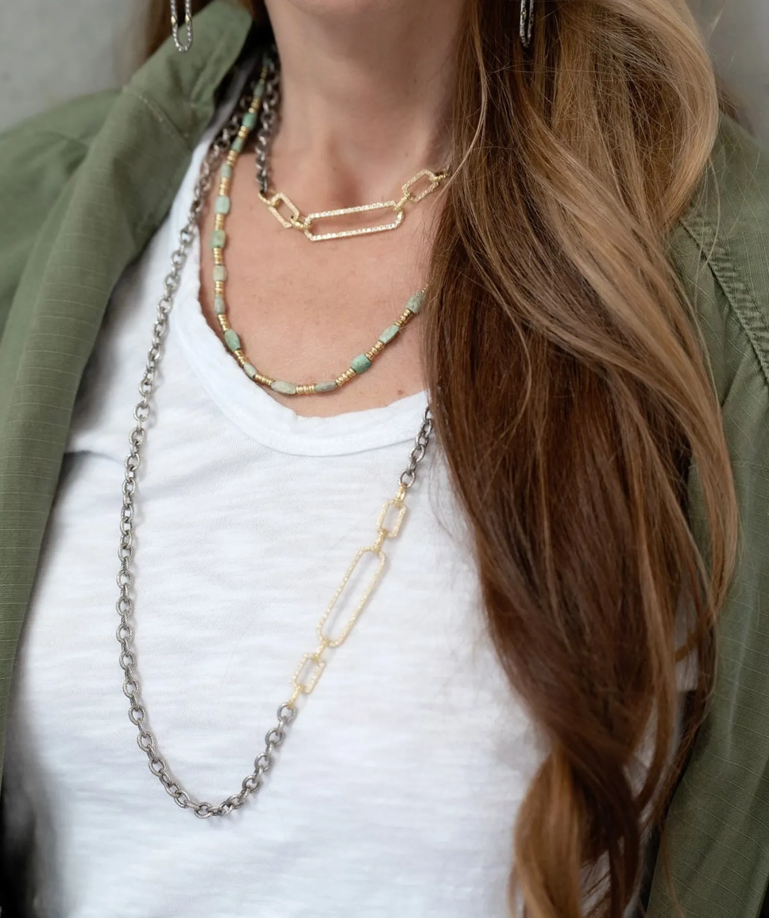 31" CHAIN LINK NECKLACE WITH DOUBLE-SIDED PAPERCLIP