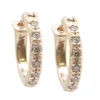 Champagne Diamond Huggie Hoop Earrings