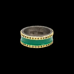 CLASSIC GREEN WIDE BAND RING