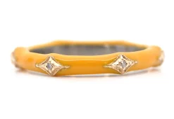 Classic Yellow Enamel Crivelli Stack Band Ring