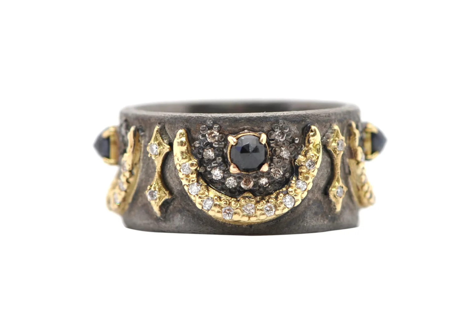 Crescent Moon Stack Band Ring
