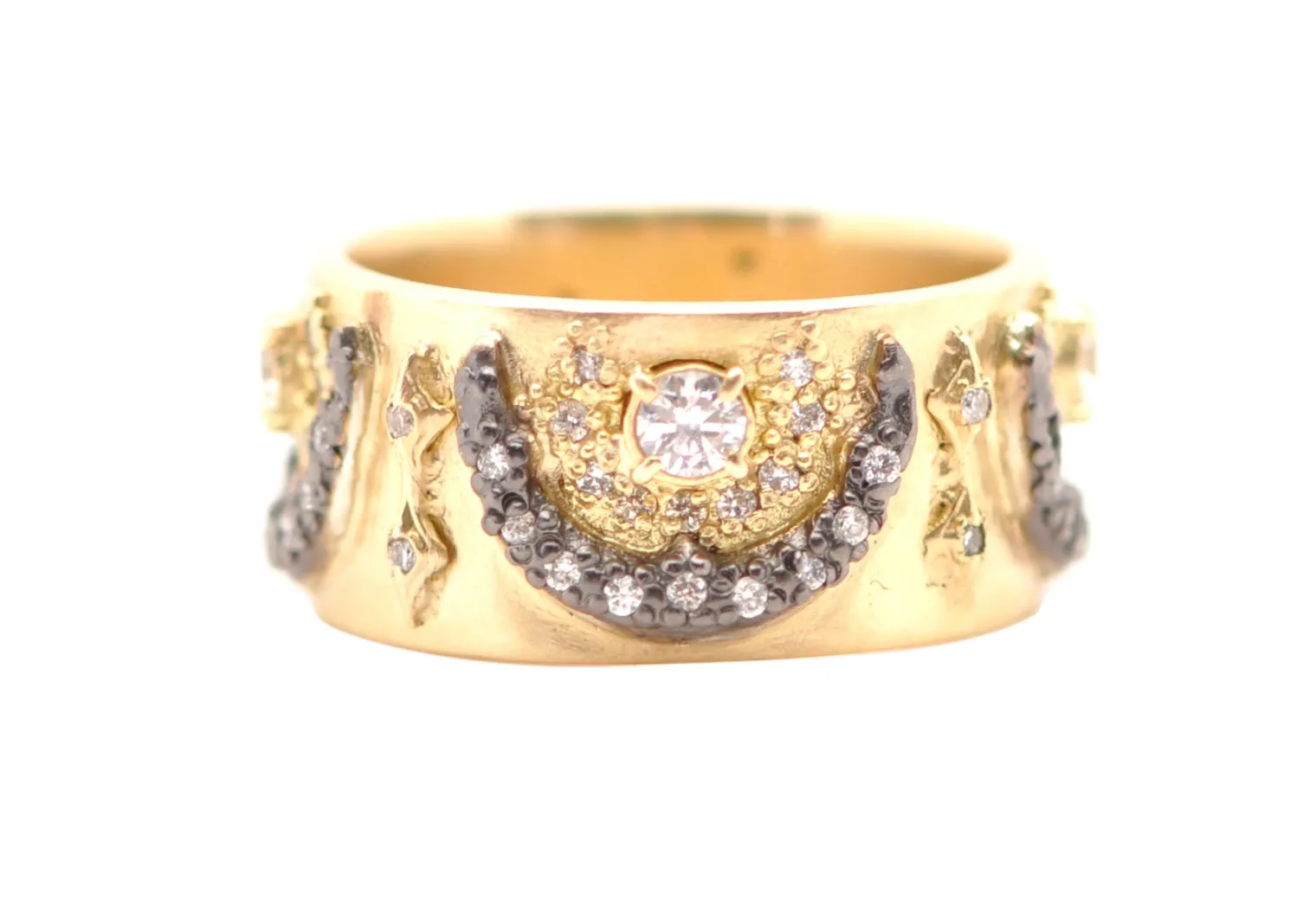 Crescent Moon Stack Band Ring