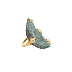 CRIVELLI ACCENTED ARTIFACT COIN STATEMENT RING
