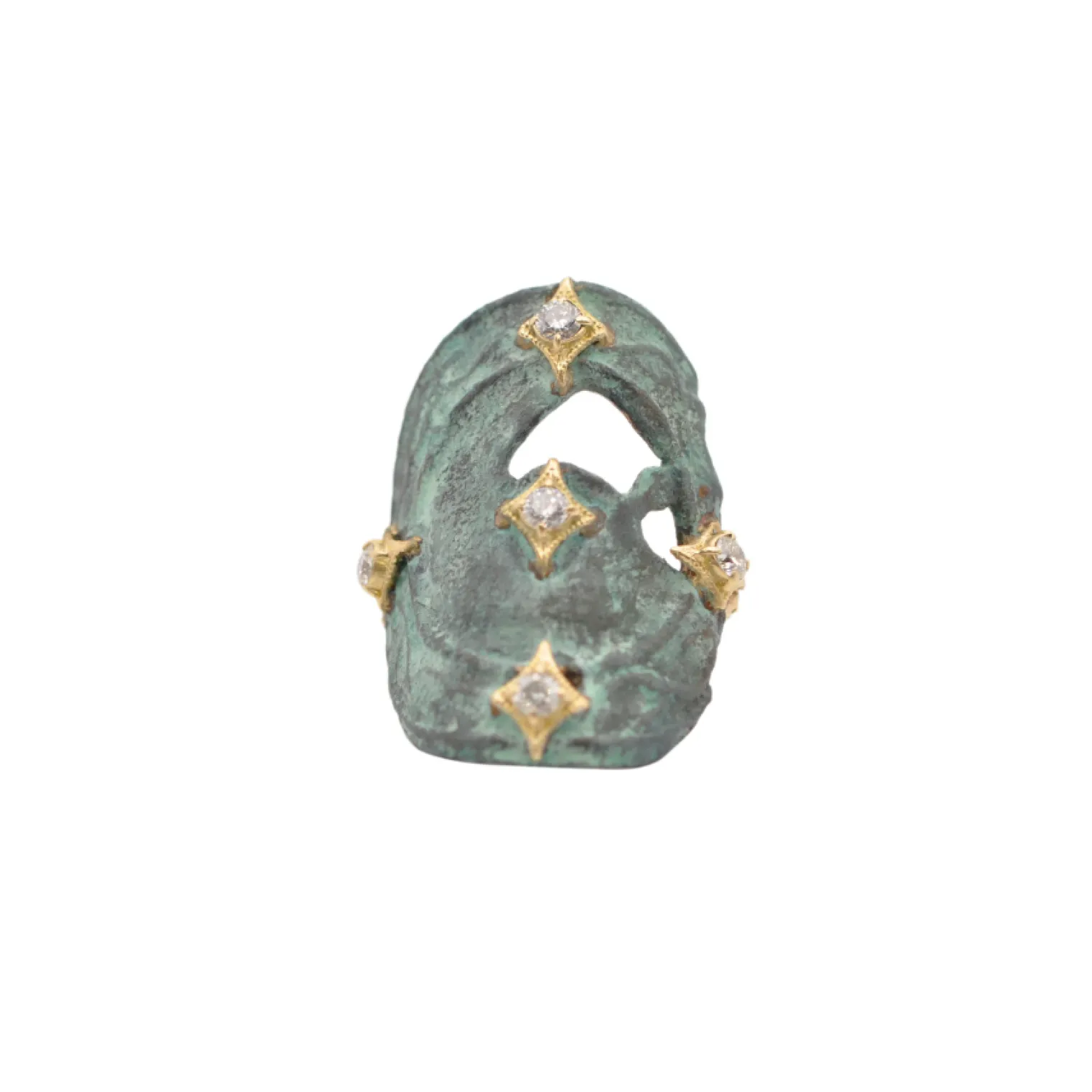 CRIVELLI ACCENTED ARTIFACT COIN STATEMENT RING