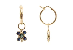 CRIVELLI CROSS HUGGIE HOOP DROP EARRINGS