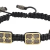 Crivelli Cross Stations on Black Pull Bracelet