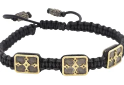 Crivelli Cross Stations on Black Pull Bracelet