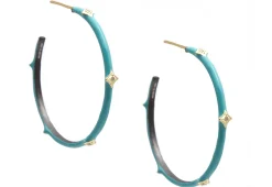 Crivelli Enamel Hoop Earrings